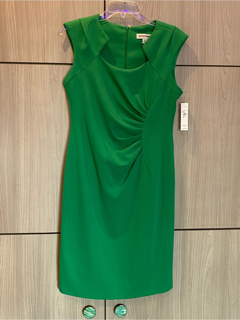 Shelby & Palmer Shift Sheath Dress Green Size 10 NWT Retro Vibe
